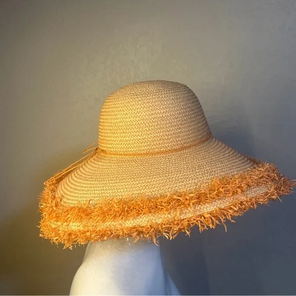 HELEN KAMINSKI BIA FRINGED WIDE BRIM RAFFIA HAT NEW - Picture 7 of 16